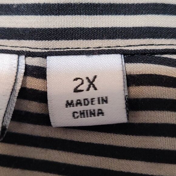 Kim Roger's striped 2X button up long sleeve shirt‎ - Picture 6 of 7